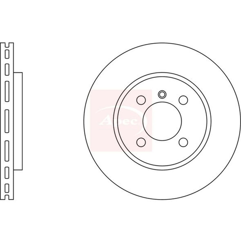 Apec 2 x Vented Front Brake Discs DSK539