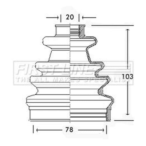 First Line Drive Shaft Bellow Kit Front Left FCB2221
