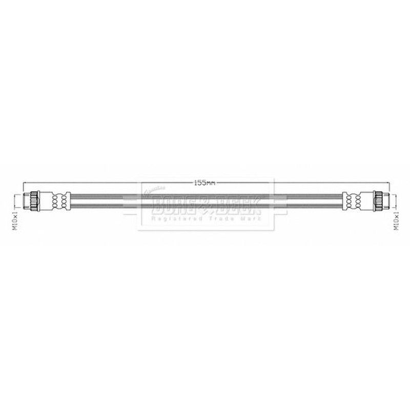 Borg & Beck Brake Hydraulic Hose Line Rear Left BBH8690