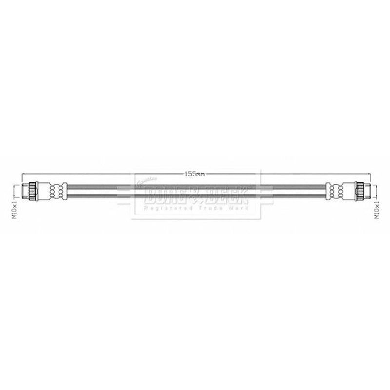 Borg & Beck Brake Hydraulic Hose Line Rear Left BBH8690