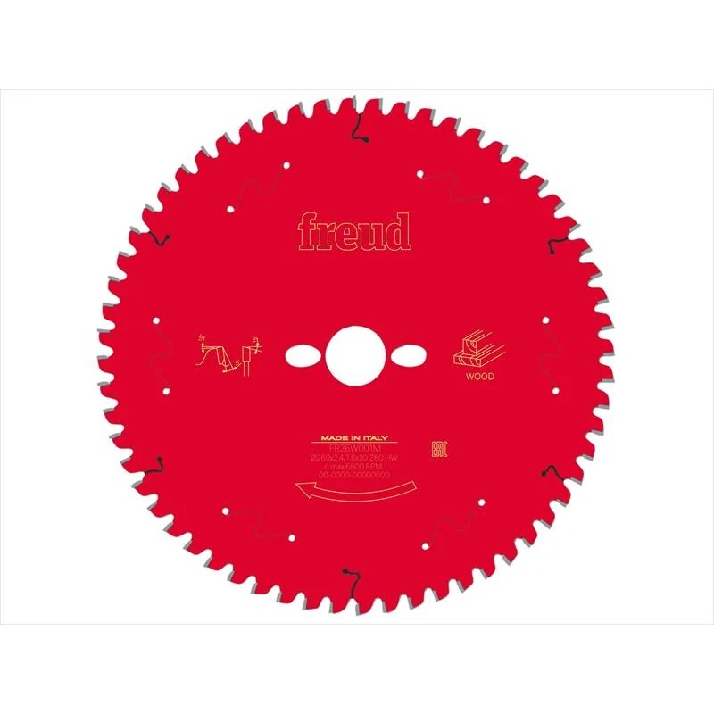 Freud Wood Mitre Saw Blade 260 x 30 x 2.4/1.8mm x 60T - F03FS09760