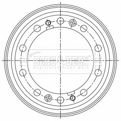 Borg & Beck Brake Drum Assembly Front BBR32575