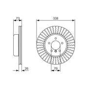 Bosch 2 x Vented Brake Discs 0 986 479 773