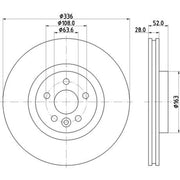 DON 2 x Internally Vented Front Brake Discs PCD15781