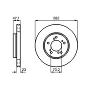 Bosch 2 x Vented Front Brake Discs 0 986 478 667