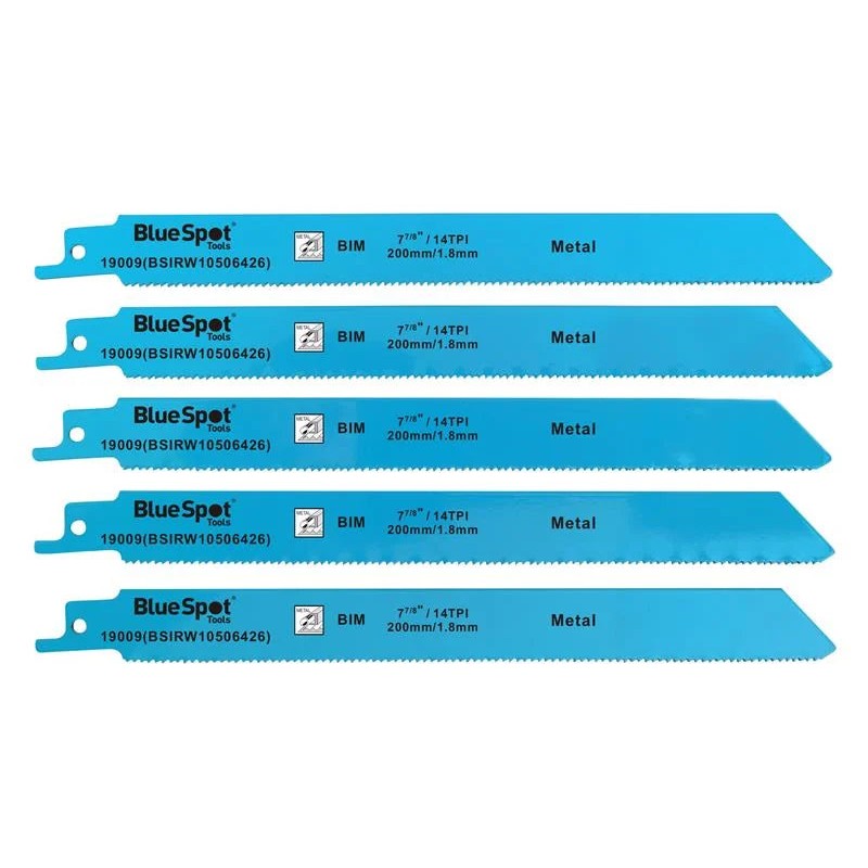 BlueSpot Tools Bi-Metal Reciprocating Saw Blade 240mm x 5 TPI (Pack 5) - 19009