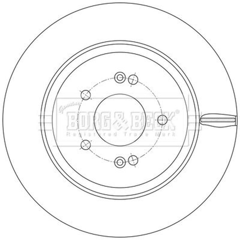 Borg & Beck 2 x Solid Rear Brake Discs BBD5613