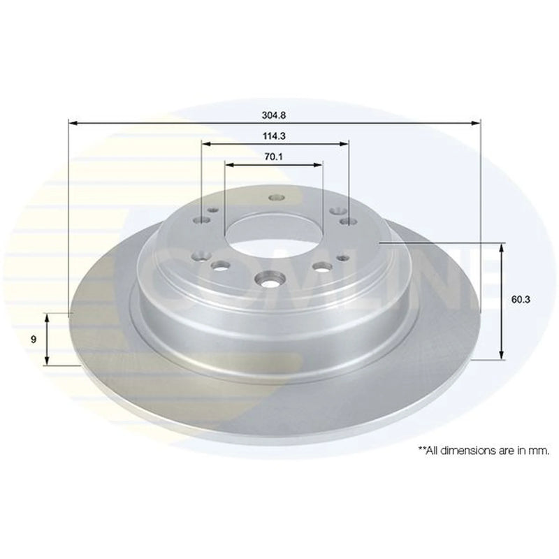 Comline 2 x Solid Rear Brake Discs ADC0567