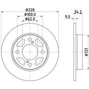 Mintex 2 x Solid Rear Brake Discs MDC2868C