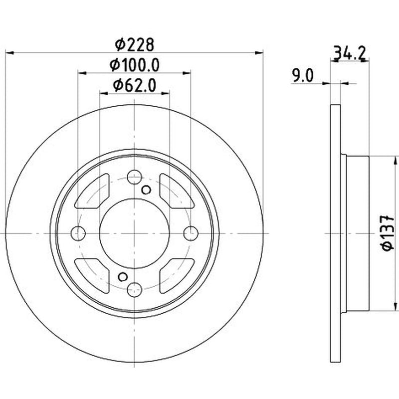 Mintex 2 x Solid Rear Brake Discs MDC2868C