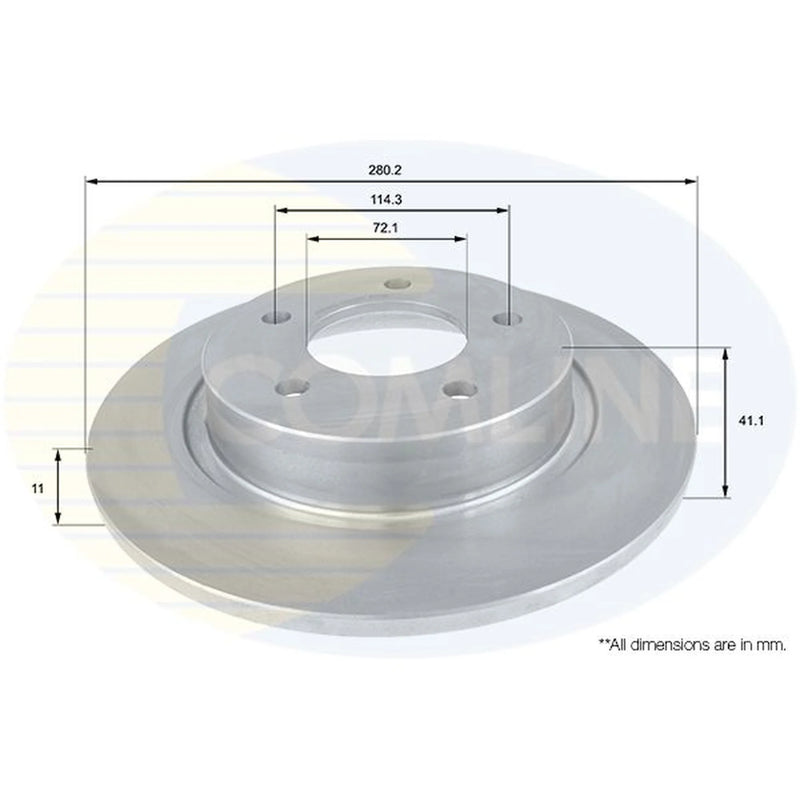 Comline 2 x Solid Rear Brake Discs ADC0449
