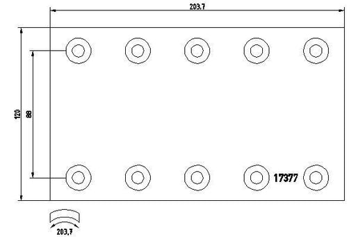 TEXTAR 1737707 Drum Brake Lining Kit 120mm Width Braking System Fits SAF BPW TEXTAR - Town Parts
