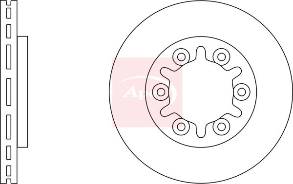 Apec 2 x Brake Disc Set Vented