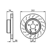 Bosch 2 x Vented Front Brake Discs 0 986 478 471