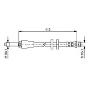 Bosch Brake Hydraulic Hose Line Front Right 1 987 481 021