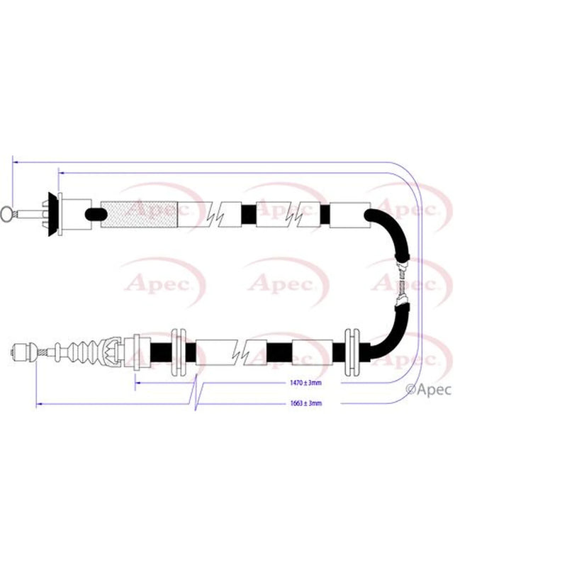 Apec Handbrake Cable Right Rear CAB1300