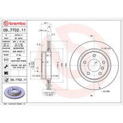 Brembo 2 x Internally Vented Rear Brake Discs 09.7702.11