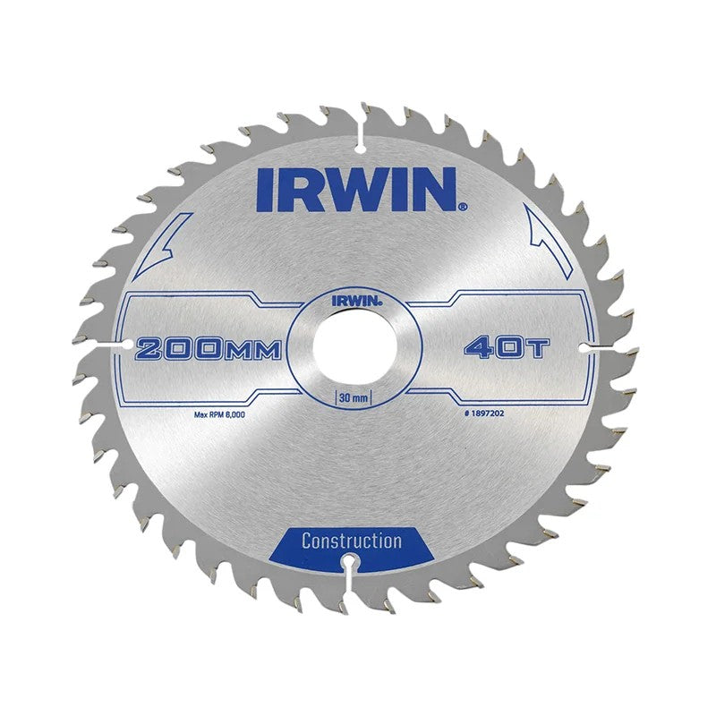 IRWIN® Construction Circular Saw Blade 200 x 30mm x 40T ATB - 1897202