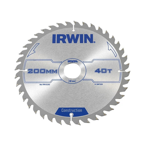 IRWIN® Construction Circular Saw Blade 200 x 30mm x 40T ATB - 1897202