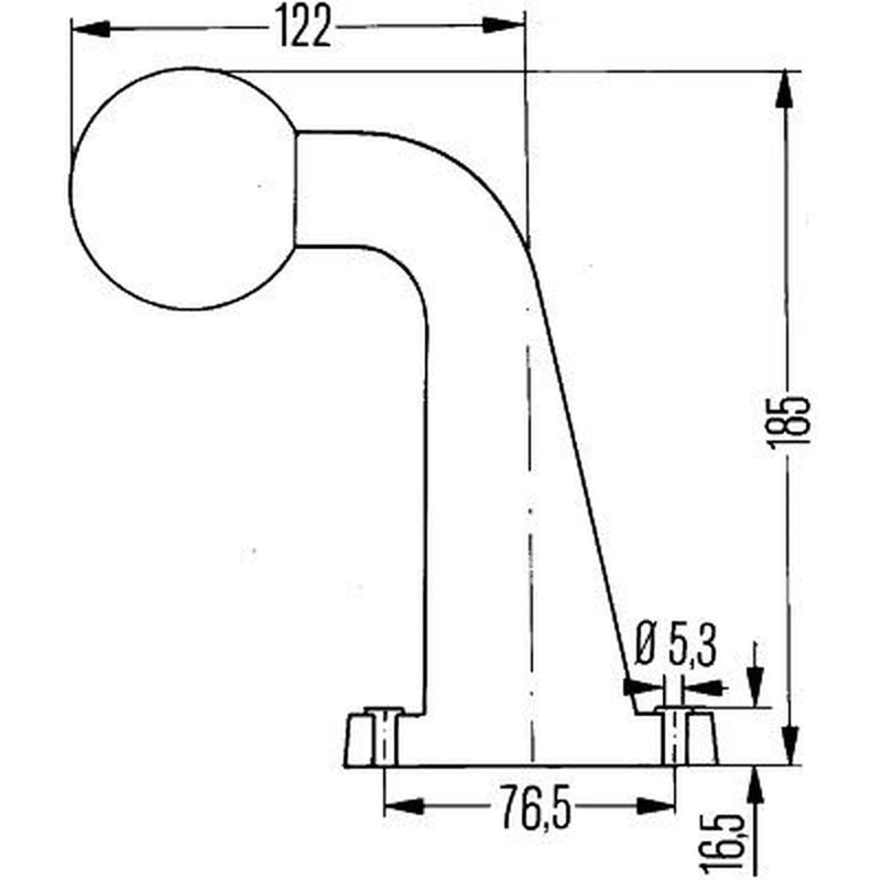 Hella End Outline Marker Lamp Lh MG24 2XS Lateral Mounting 2XS 340 108-011