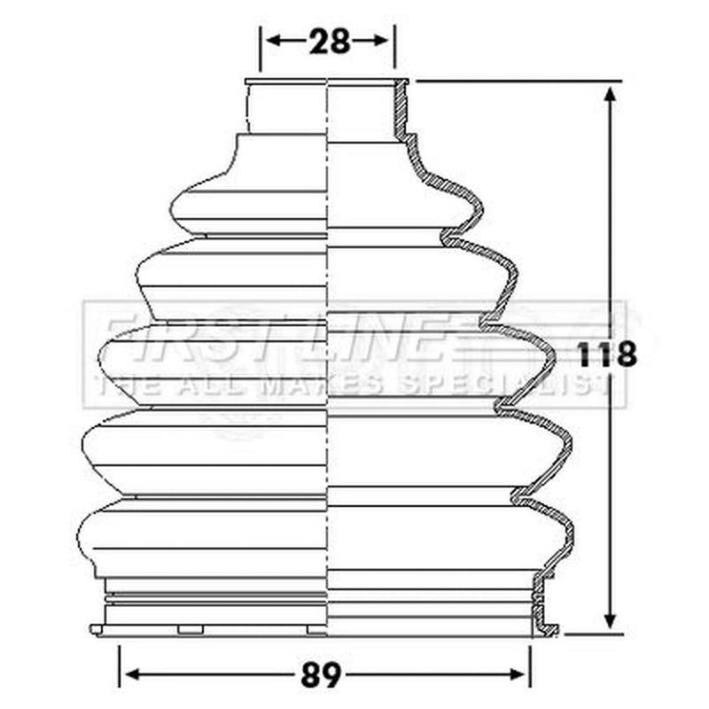 First Line Drive Shaft Bellow Kit Front Left Therm FCB6229