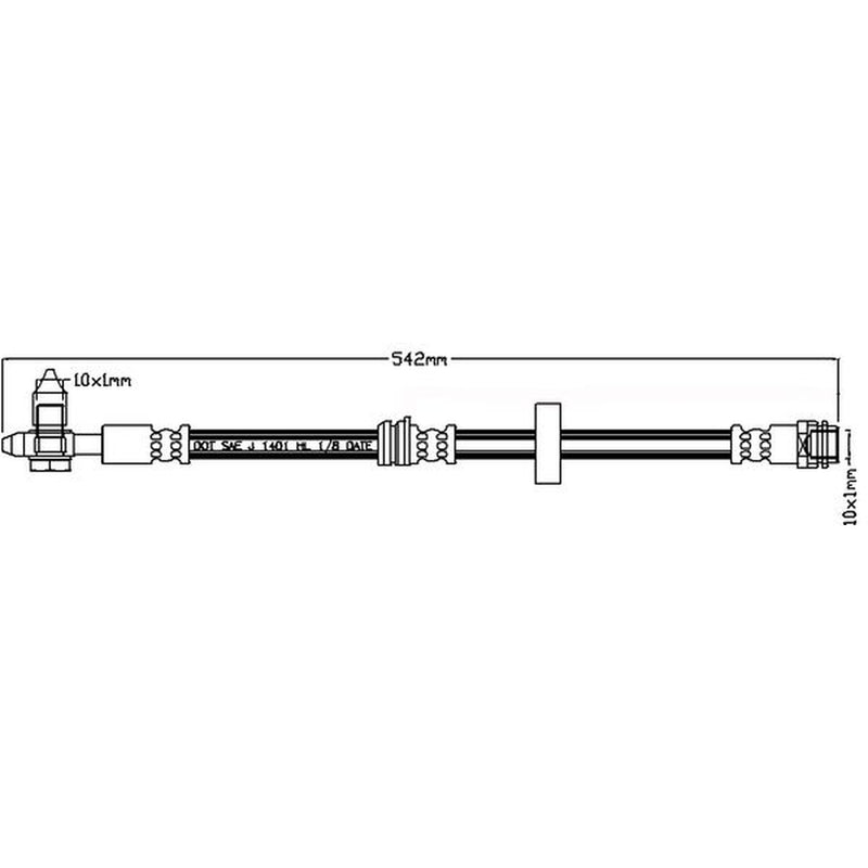 Juratek Brake Hydraulic Hose Line Front JBH1041