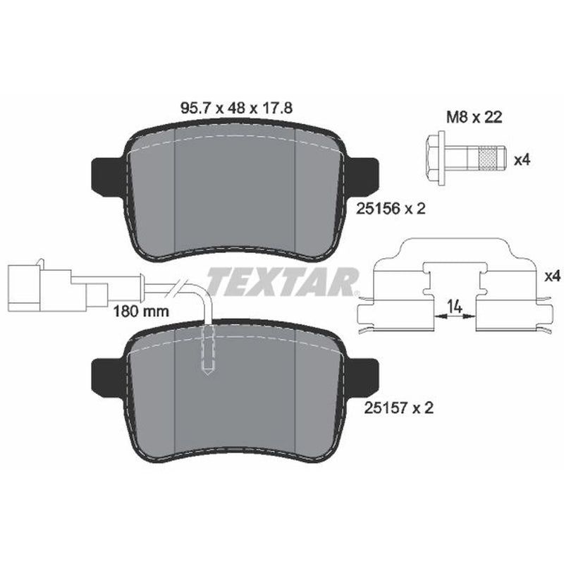 Textar Rear Brake Pad Set 2515601