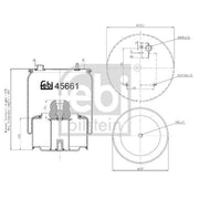 Febi Air Suspension Bellow 227mm 45661