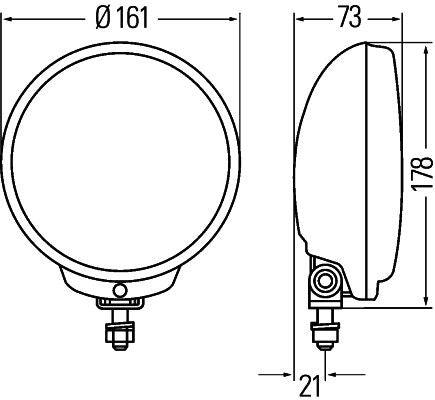 Hella High Beam Headlight Right 1F6 010 952-001
