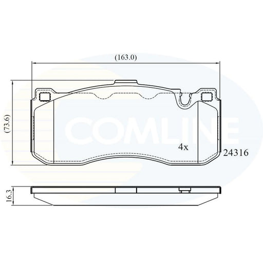 Comline 4 x Front Brake Pad Set CBP06005
