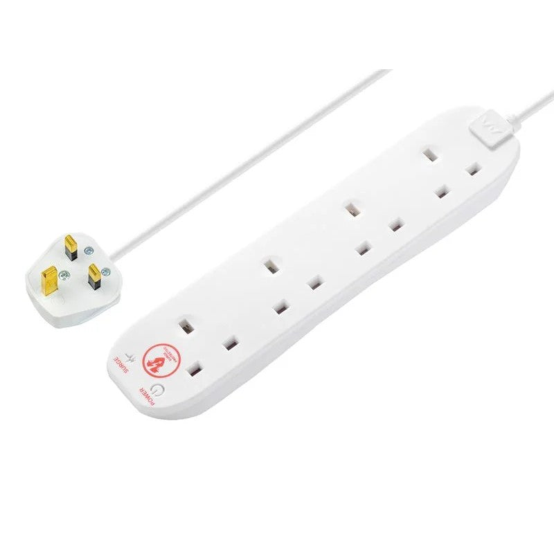 Masterplug Surge Extension Lead 4 Gang 13A 2m SRG42N-MP - SRG4210N-MP