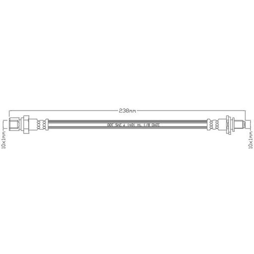 Juratek Brake Hydraulic Hose Line Rear JBH1017