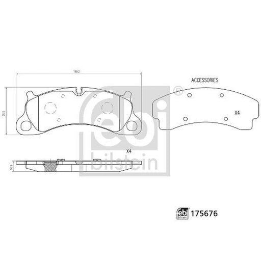 Febi Front Brake Pad Set 175676