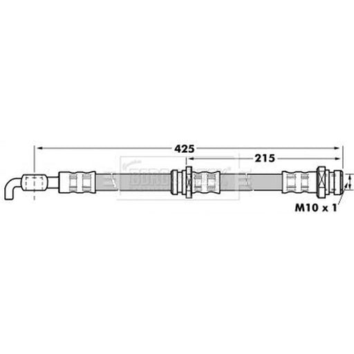 Borg & Beck Brake Hydraulic Hose Line Rear Left BBH7099