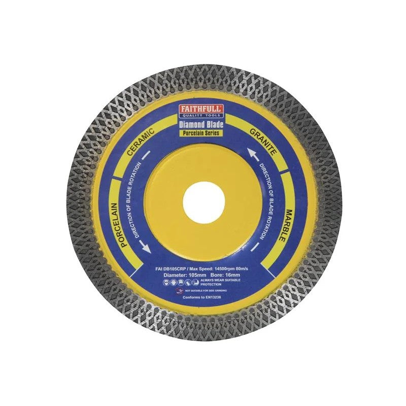 Faithfull Porcelain Diamond Blade 105 x 16mm - FAIDB105CRP