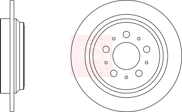 Apec 2 x Brake Disc Set Solid
