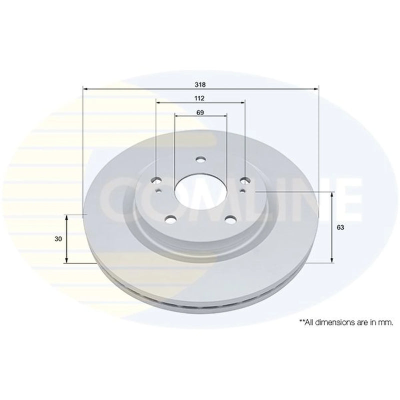 Comline 2 x Internally Vented Front Brake Discs ADC5050V