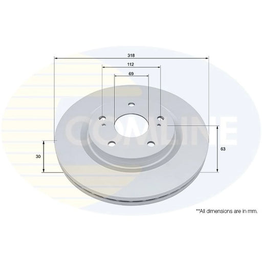 Comline 2 x Internally Vented Front Brake Discs ADC5050V