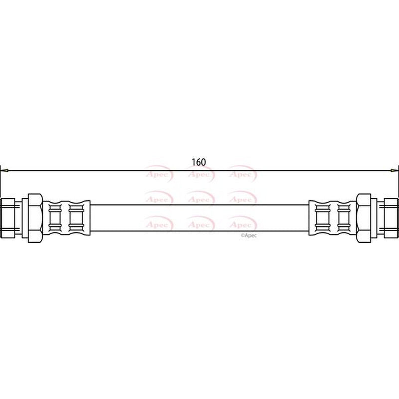 Apec Brake Hydraulic Hose Line Rear HOS3118