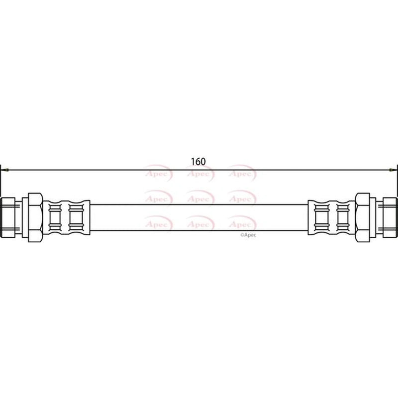 Apec Brake Hydraulic Hose Line Rear HOS3118
