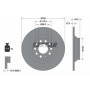Textar 2 x Solid Rear Brake Discs 92132503