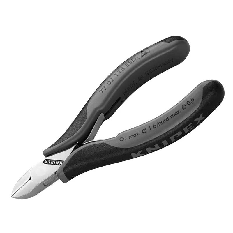 KNIPEX 77 02 115 ESD Electronics Diagonal Cutters Round Head, Small Bevel 115mm