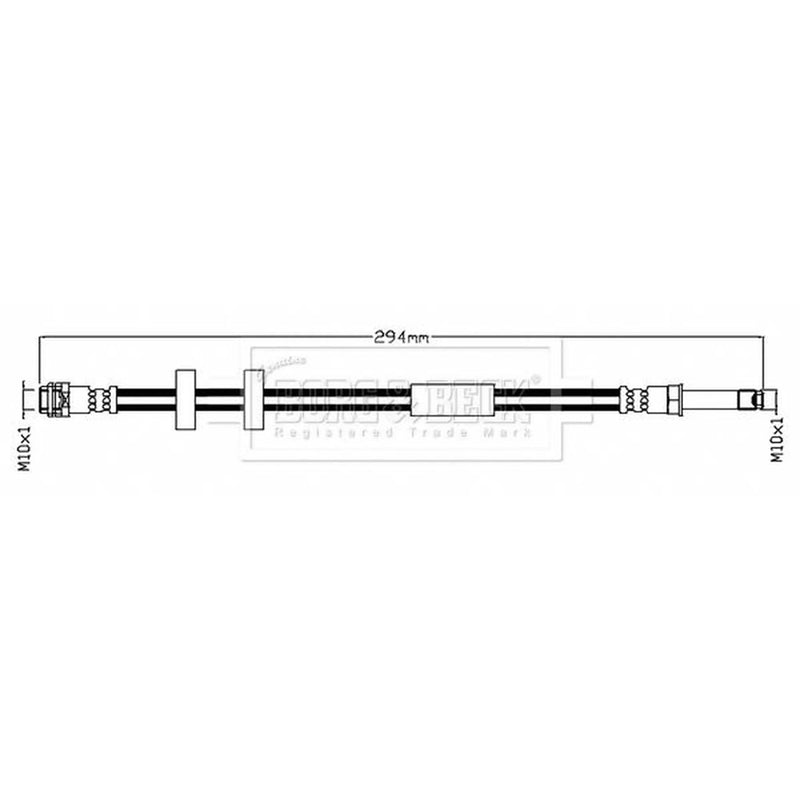 Borg & Beck Brake Hydraulic Hose Line Rear Left BBH8759