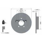 Textar 2 x Solid Rear Brake Discs 92130500