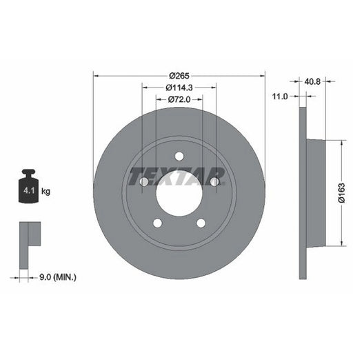 Textar 2 x Solid Rear Brake Discs 92130500