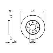Bosch 2 x Vented Front Brake Discs 0 986 479 140