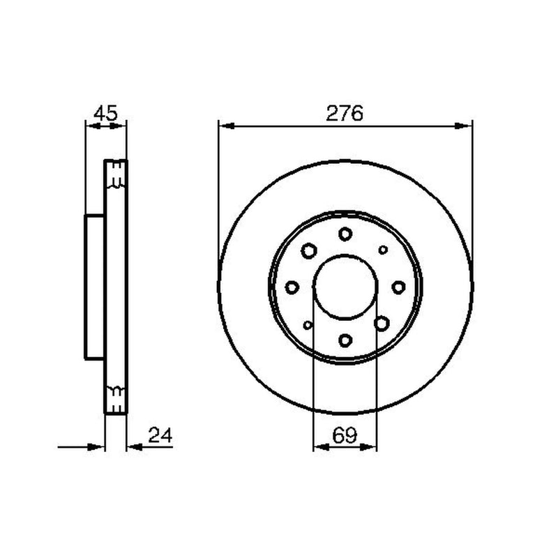 Bosch 2 x Vented Front Brake Discs 0 986 479 140