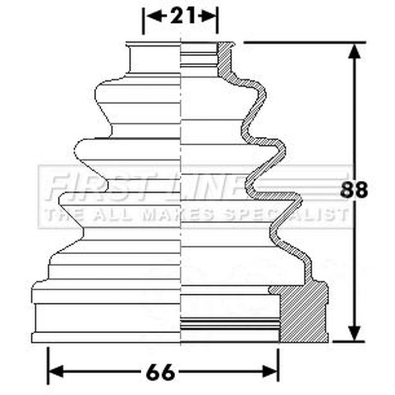 First Line Drive Shaft Bellow Kit Front Left FCB6266