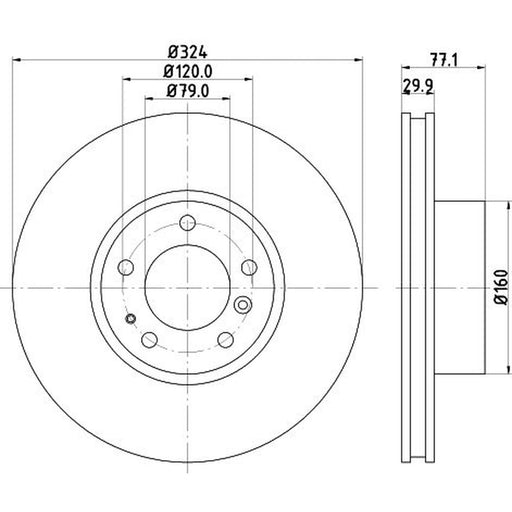 DON 2 x Internally Vented Front Brake Discs PCD14441