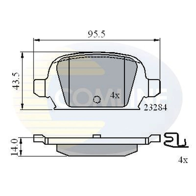 Comline 4 x Rear Brake Pad Set CBP31135